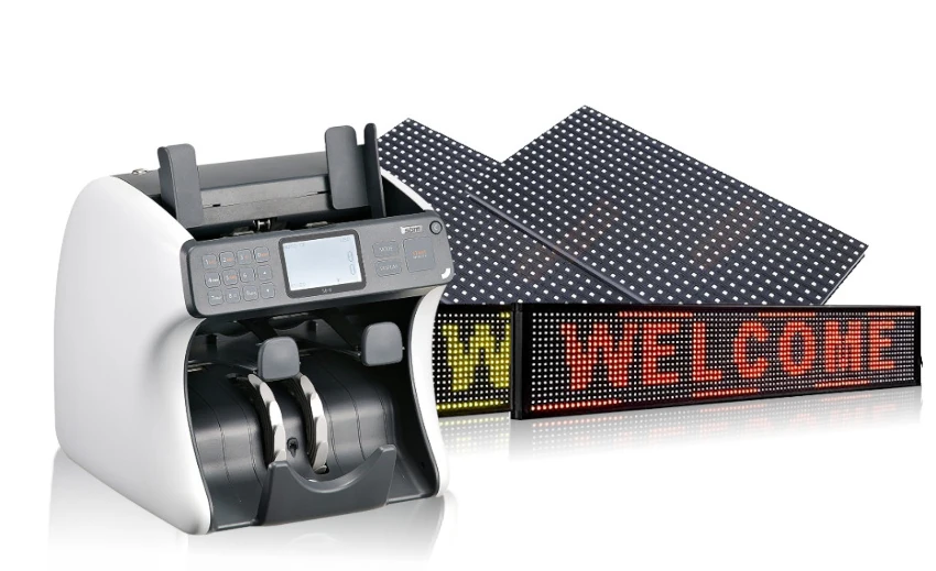 Image of money counter, led screen, and gaming button from Captain Euro